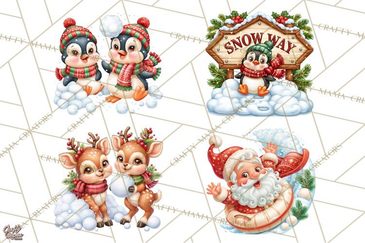 Let It Snow Christmas Winter Clipart PNG example image 1