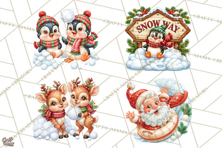 Let It Snow Christmas Winter Clipart PNG