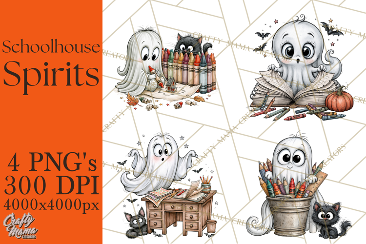 Schoolhouse Spirits, Halloween School Clipart PNG