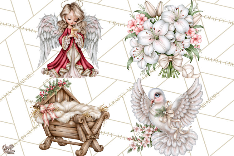 Christian Christmas Angel Clipart PNG example image 1
