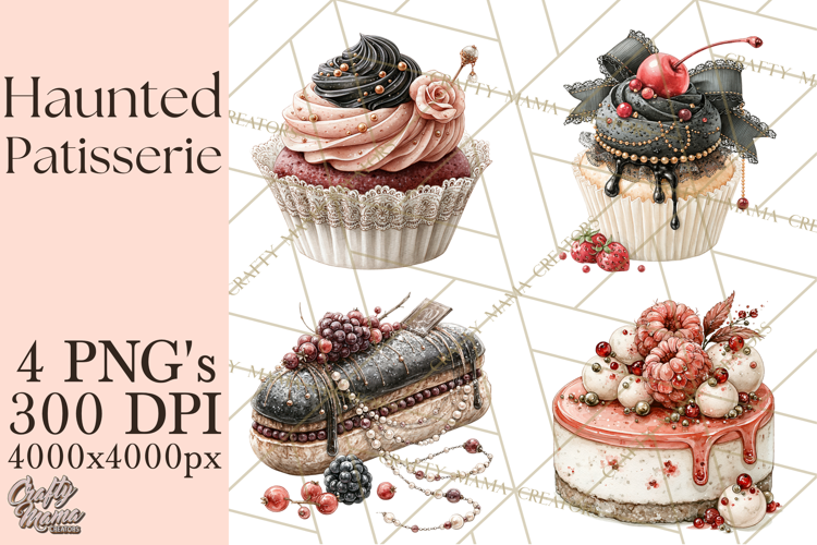 Haunted Patisserie PNG Clipart, Elegant Halloween Desserts