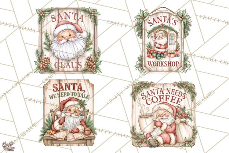 Santa Christmas Signs | Santa Png | Kris Kringle Quotes example image 1