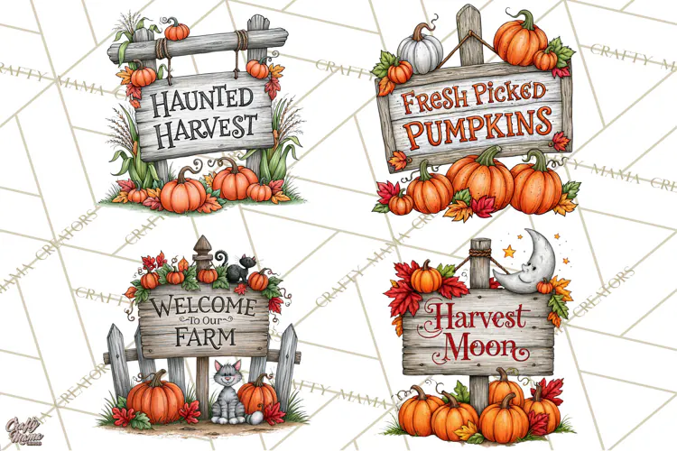 Halloween Farmhouse Buildings Clipart, Halloween Farmhouse
