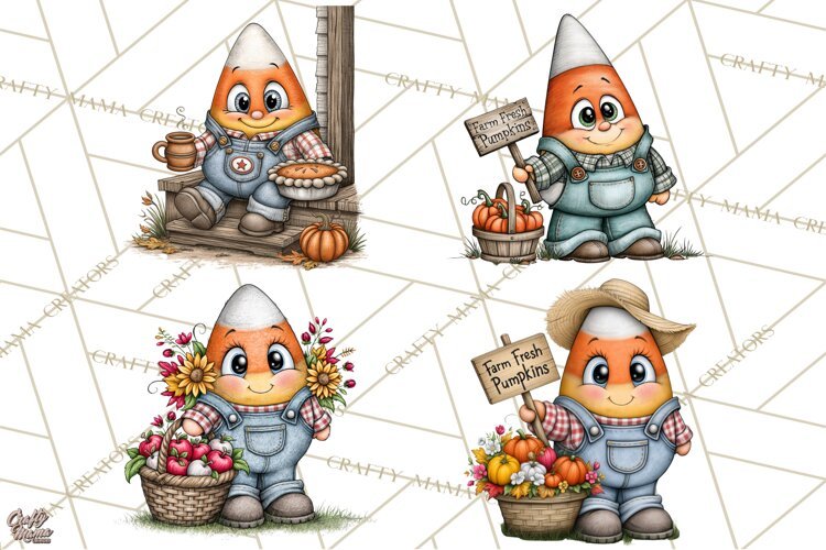 Halloween Farmhouse Monsters Clipart, Cute Halloween Farm example image 1