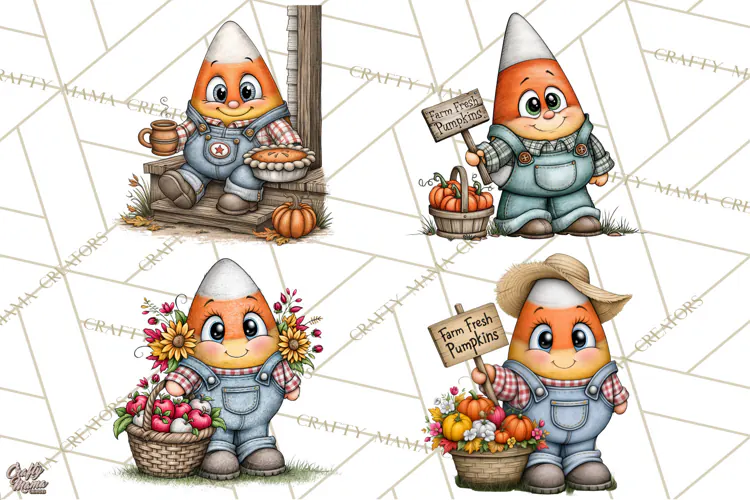 Halloween Farmhouse Monsters Clipart, Cute Halloween Farm