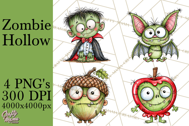 Zombie Hollow Cute Zombie Halloween Clipart PNG