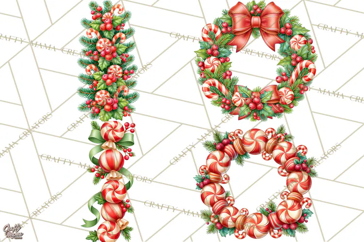 Candy Cane Lane Christmas Frames Signs & Borders