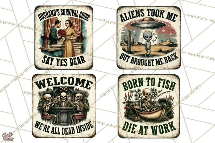 Dark Humor Vintage Metal Signs Clipart