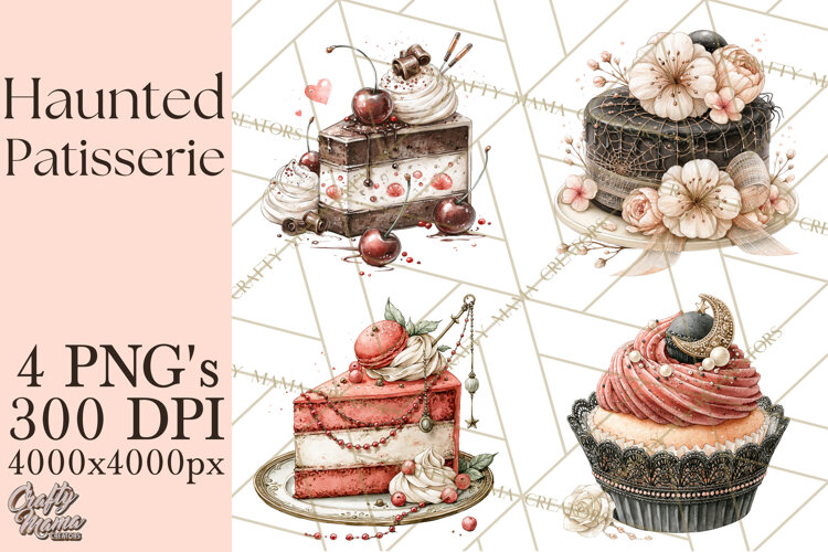 Haunted Patisserie PNG Clipart, Elegant Halloween Desserts example image 1
