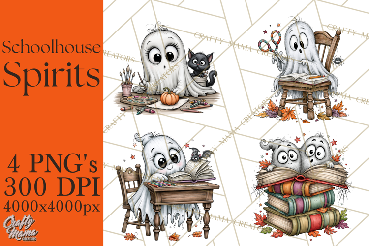 Schoolhouse Spirits, Halloween School Clipart PNG