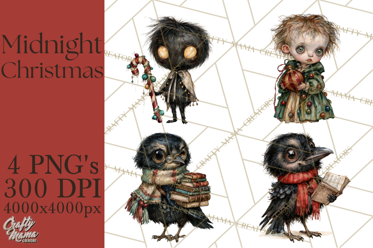 Midnight Christmas Characters PNG Clipart