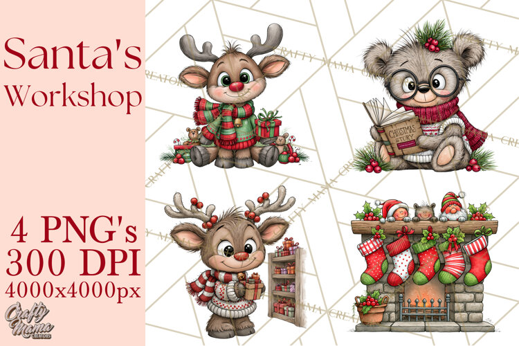 Santa Workshop Christmas Village PNG Clipart example image 1