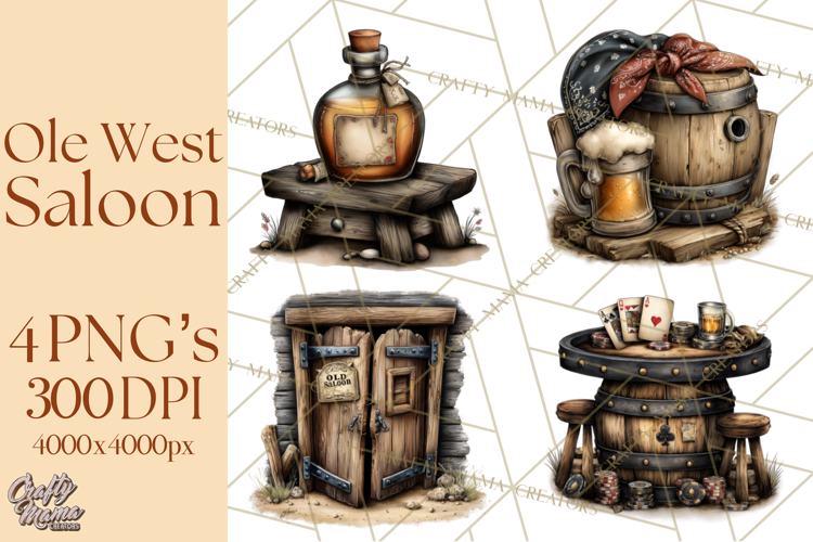 Old Saloon Western Alcohol Clipart PNG