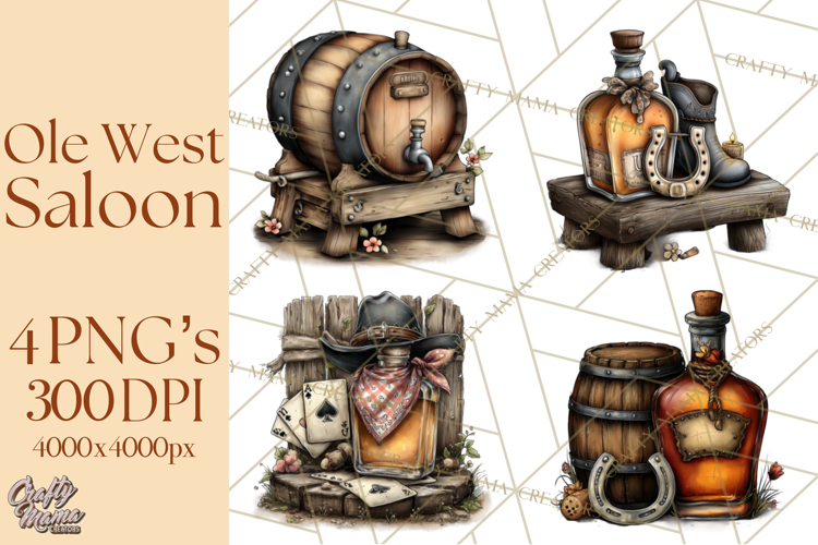 Old Saloon Western Alcohol Clipart PNG