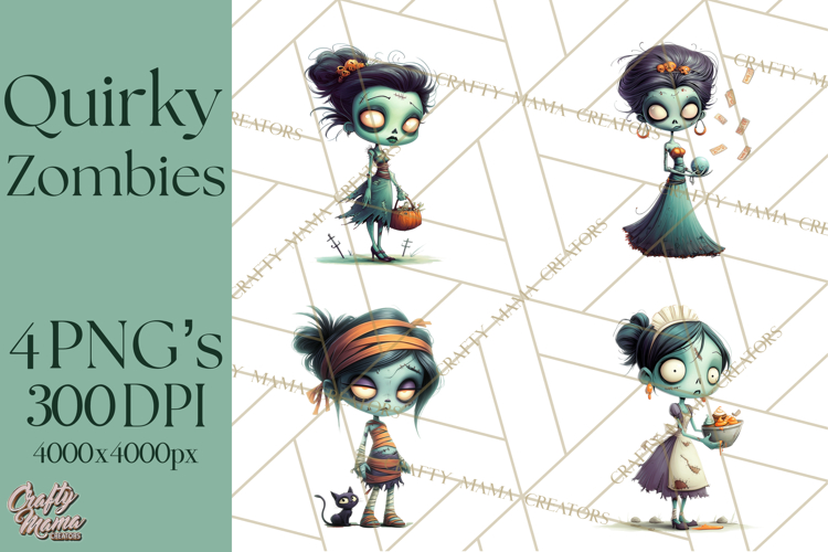 Cute Halloween Zombie Clipart PNG