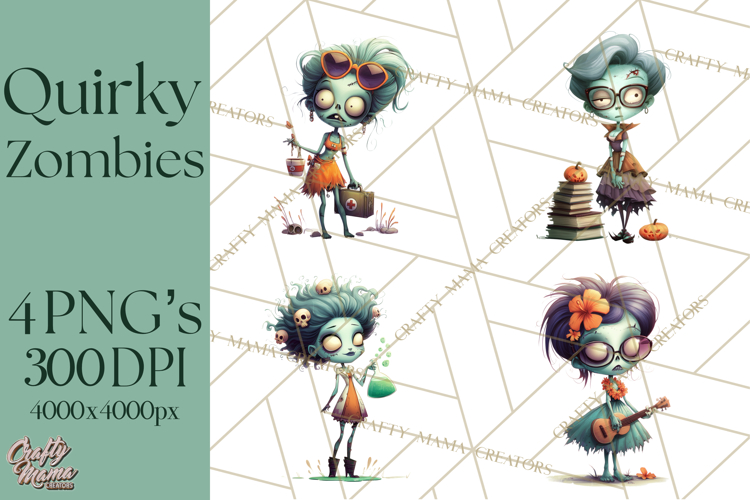 Cute Halloween Zombie Clipart PNG