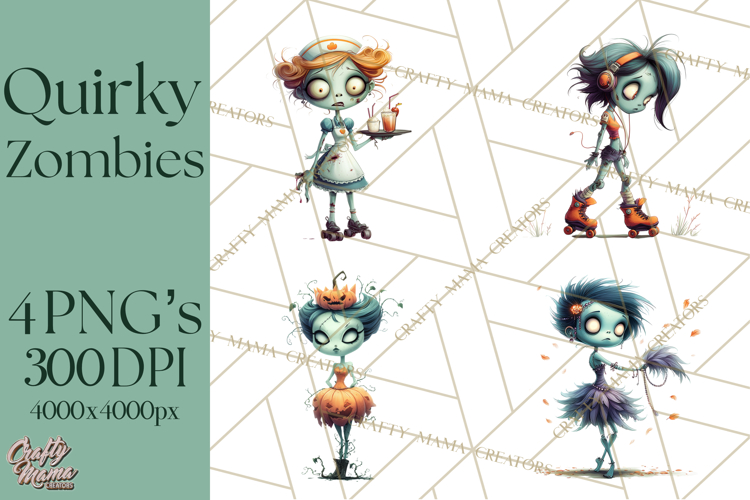 Cute Halloween Zombie Clipart PNG