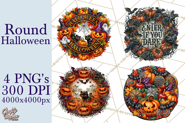 Round Halloween Signs PNG Design, Spooky Clipart