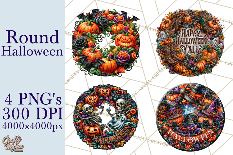 Round Halloween Signs PNG Design, Spooky Clipart