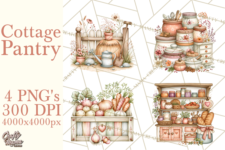 Cottage Pantry Farmhouse Kitchen Clipart PNG