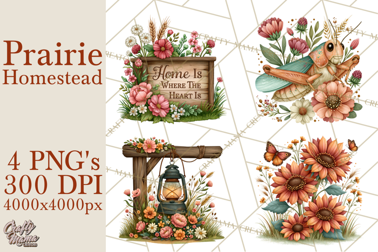 Prairie Homestead Rustic PNG Artwork