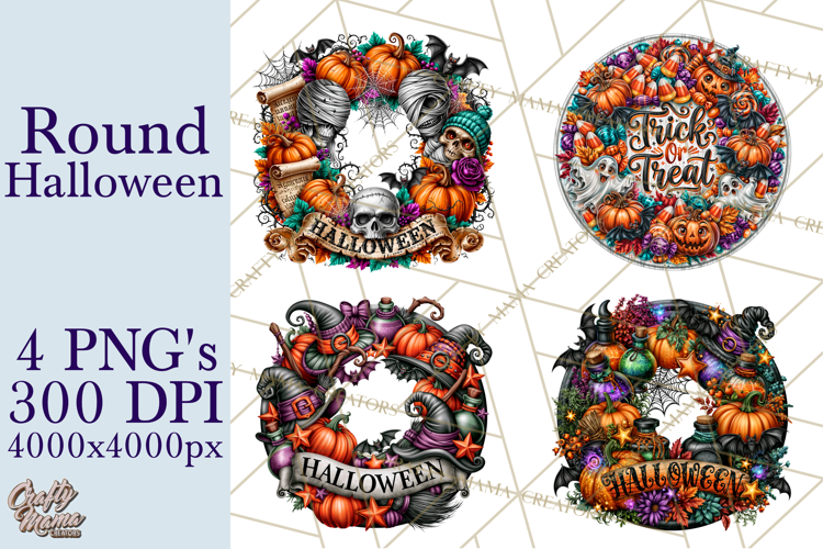 Round Halloween Signs PNG Design, Spooky Clipart