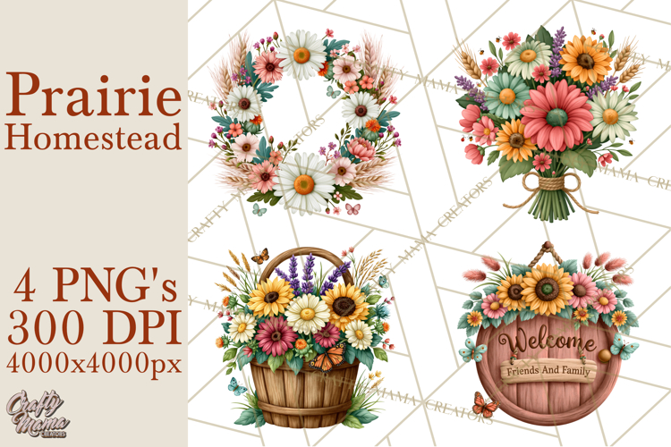 Prairie Homestead Rustic PNG Artwork