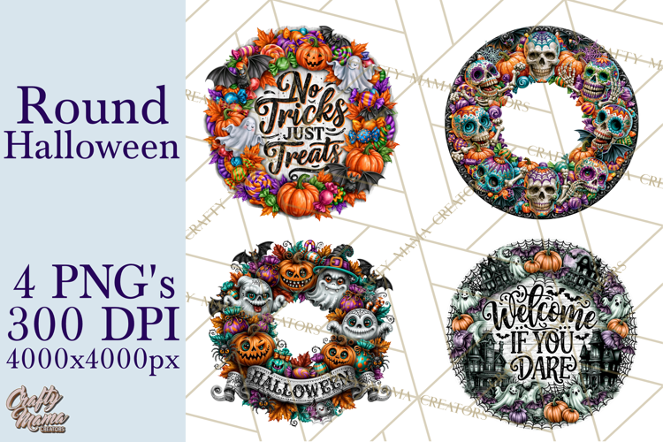 Round Halloween Signs PNG Design, Spooky Clipart