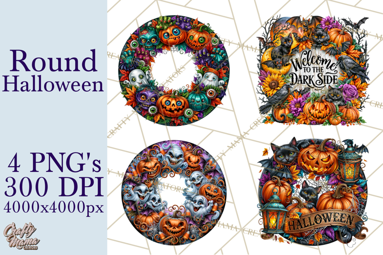 Round Halloween Signs PNG Design, Spooky Clipart