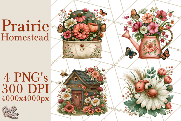 Prairie Homestead Rustic PNG Artwork
