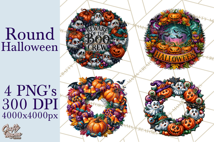 Round Halloween Signs PNG Designs, Spooky Clipart