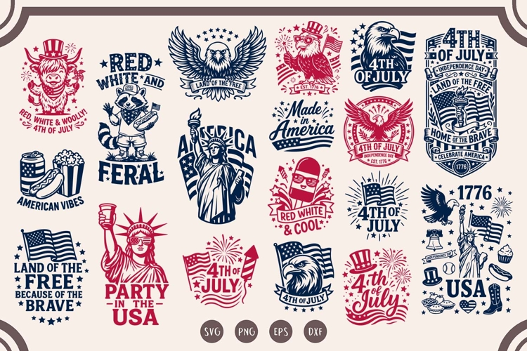 4th of July SVG Bundle, Patriotic & Independence Day