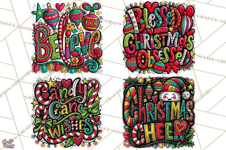 Whimsical Christmas Shirt Graphic PNG Holiday Doodle Quote example image 1