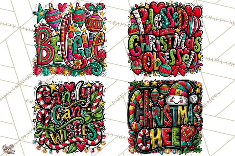 Whimsical Christmas Shirt Graphic PNG Holiday Doodle Quote