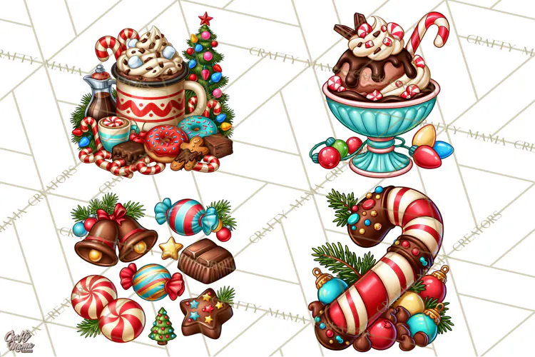 Cocoa Christmas Clipart, Chocolate Coffee Holiday PNG