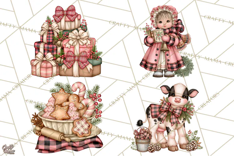 Buffalo Plaid Christmas PNG Clipart