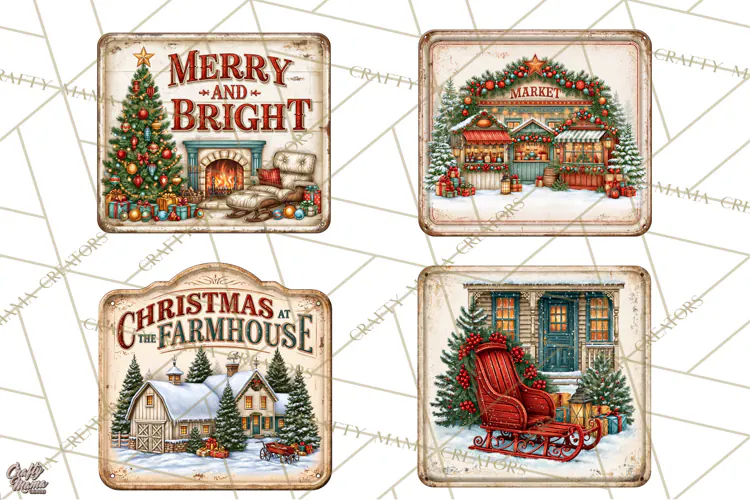 Vintage Mid Century Christmas Signs | Holiday Quotes