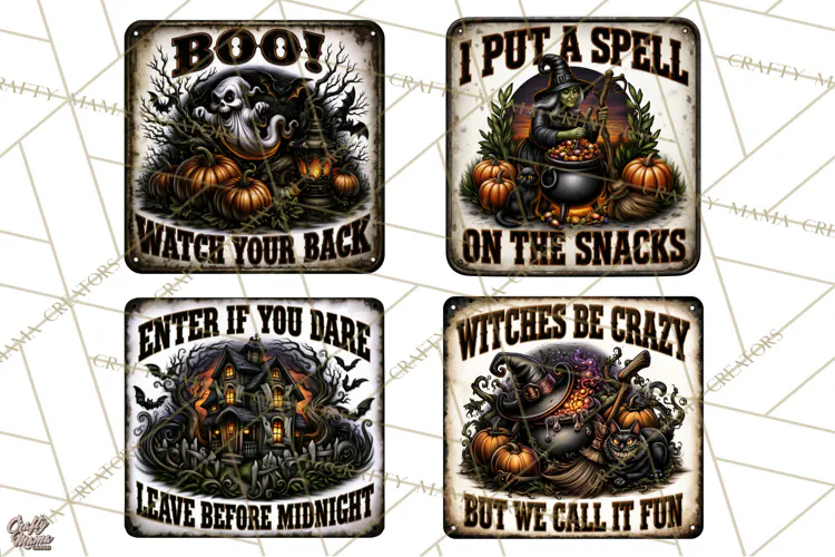 Halloween Metal Signs PNG Clipart | Spooky Season Quotes