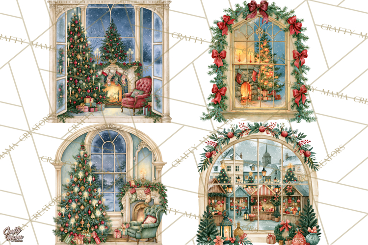 Christmas Through The Window PNG Clipart