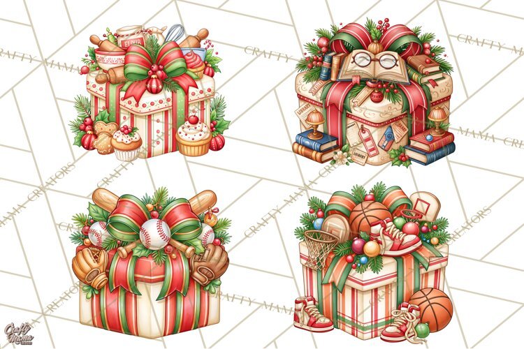 Sports & Occupations Christmas Gifts Clipart example image 1