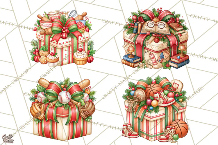 Sports & Occupations Christmas Gifts Clipart