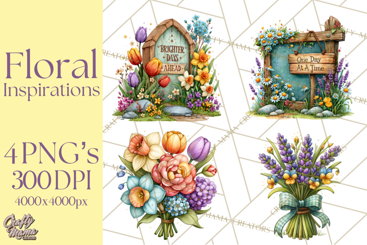 Heartfelt Inspirational Floral PNG Clipart