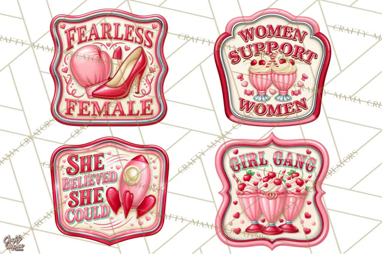 Girl Power Retro Diner Sign PNG Clipart