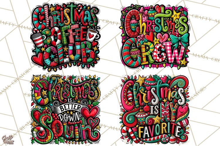 Whimsical Christmas Shirt Graphic PNG Holiday Doodle Quote example image 1