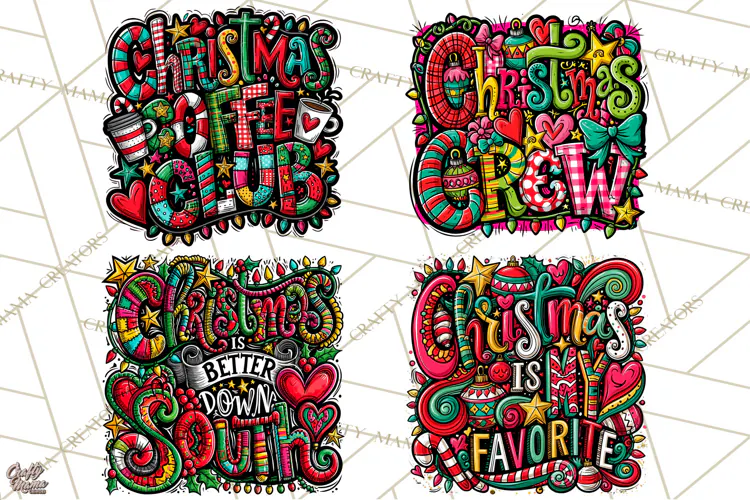 Whimsical Christmas Shirt Graphic PNG Holiday Doodle Quote