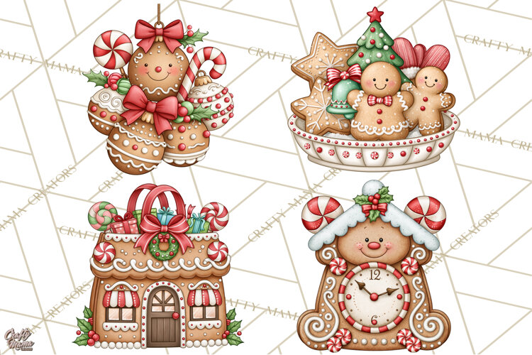 Downtown Gingerbread Town Accessories Clipart PNG example image 1