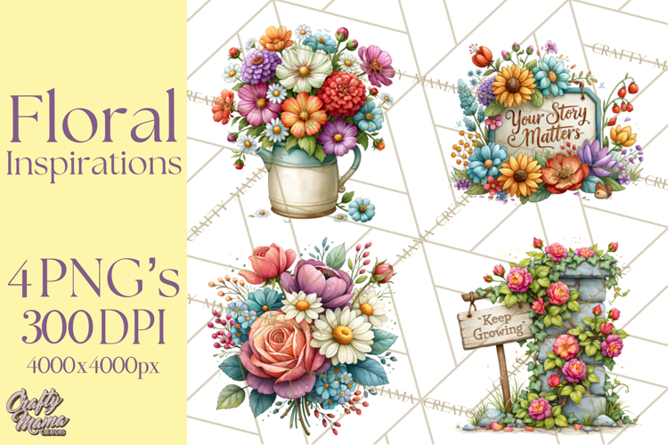 Heartfelt Inspirational Floral PNG Clipart