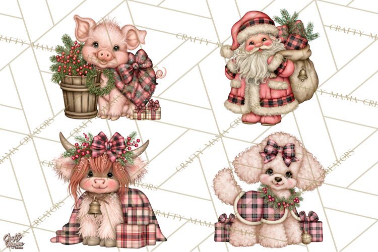 Buffalo Plaid Christmas PNG Clipart example image 1