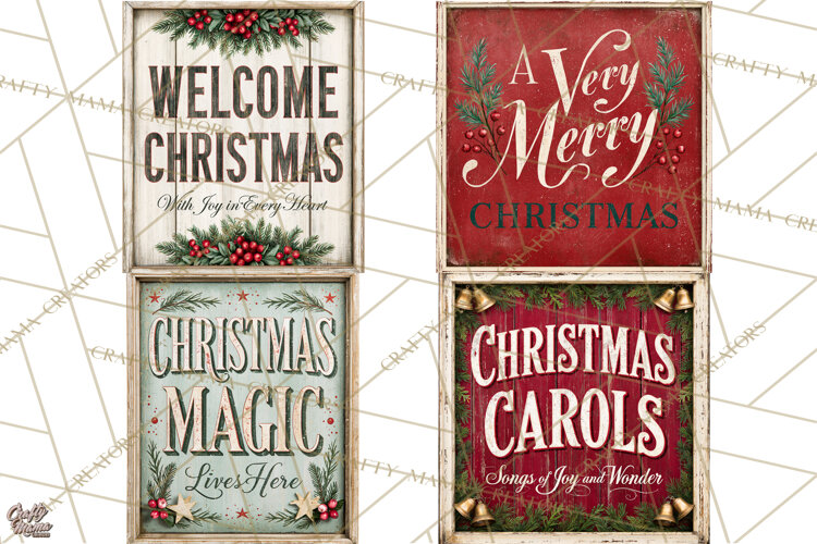 Farmhouse Christmas Signs PNG example image 1