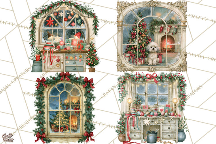 Christmas Through The Window PNG Clipart example image 1